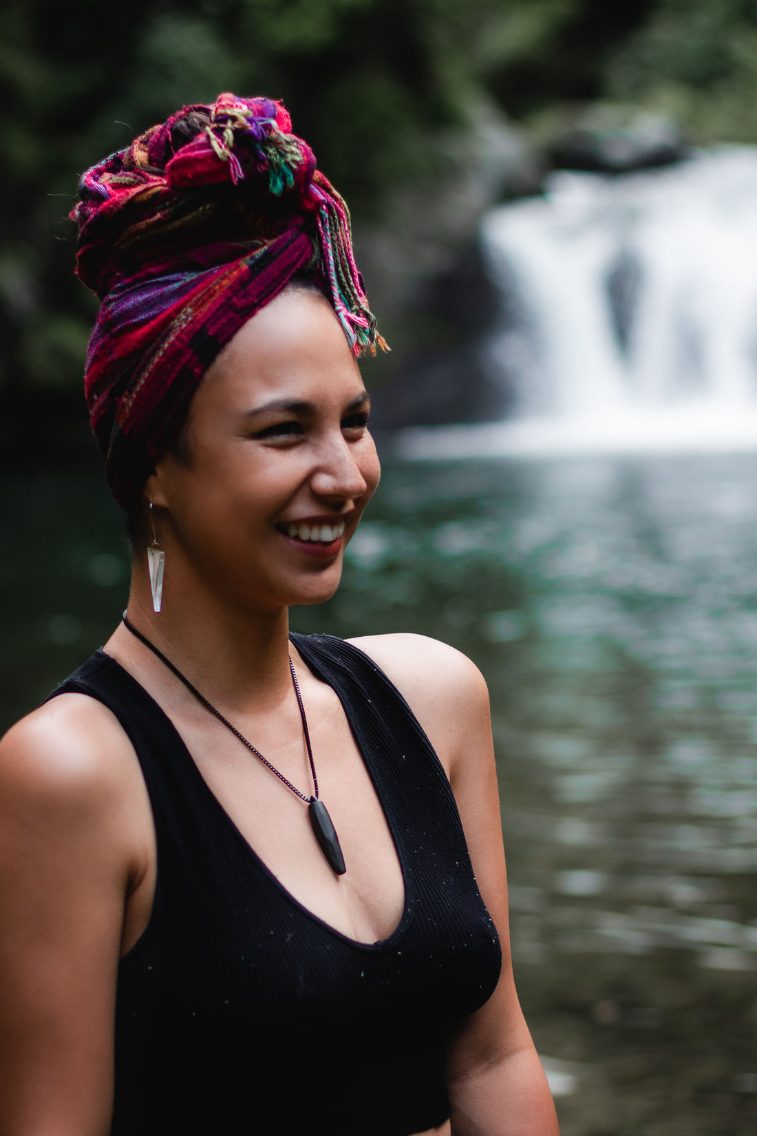 Wahine maori. nz women. Maori woman. Breathing necklace. Anxiety necklace. NZ waterfall.