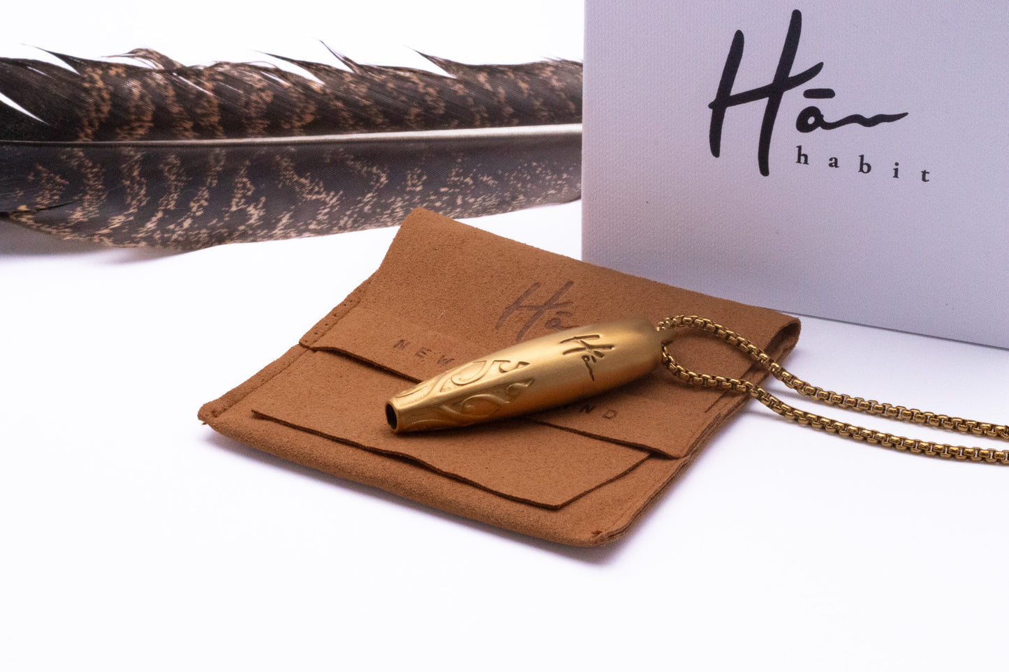 Hā Tool Koru - Matte Gold  | Anxiety & Stress Relief Necklace