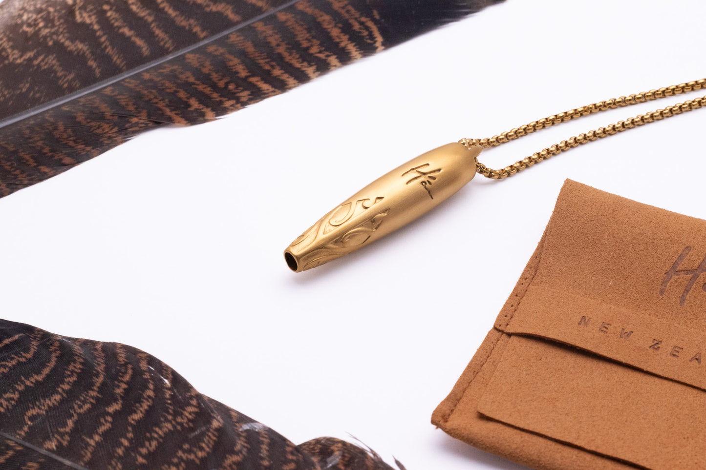 Hā Tool Koru - Matte Gold  | Anxiety & Stress Relief Necklace